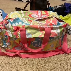 Bright floral duffel bag